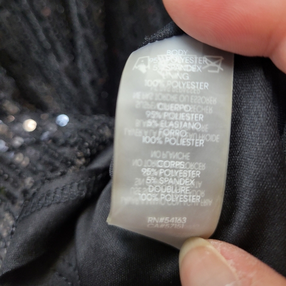 Calvin Klein Black Sequin Blouse V Neck Plus Size 1X NEW - Picture 10 of 11